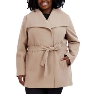 NWT Tahari Ladies' Faux Wool Wrap Coat, Cream, Nwt